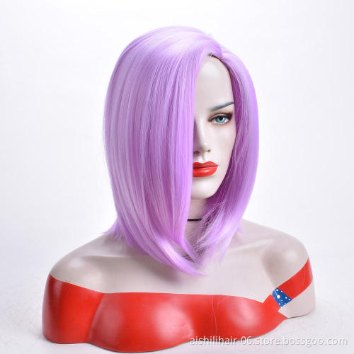 Wholesale Shoulder Length Straight Wigs with couleurs  Heat Resistant Snythetic hair wigs for Women